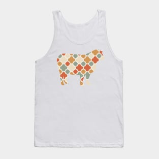 Sheep Silhouette with Pattern Tank Top